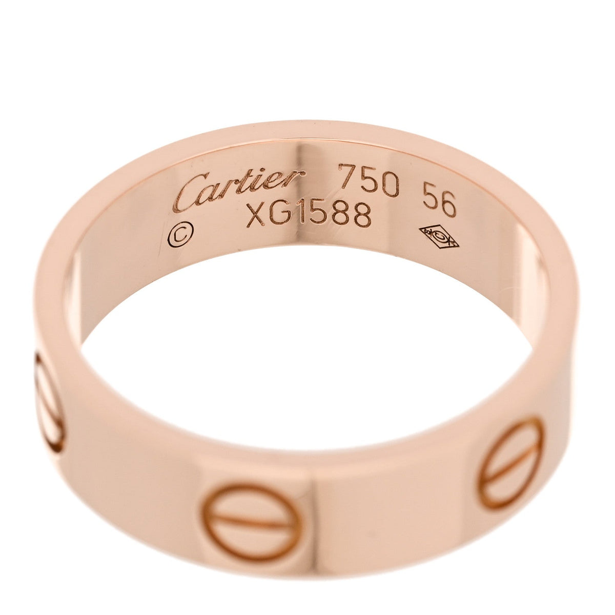 18K Pink Gold 5.5mm LOVE Ring 56 7.75