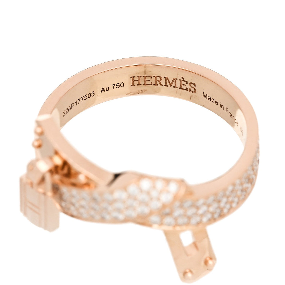 18K Rose Gold Diamond Kelly Gavroche Ring 53 6.5