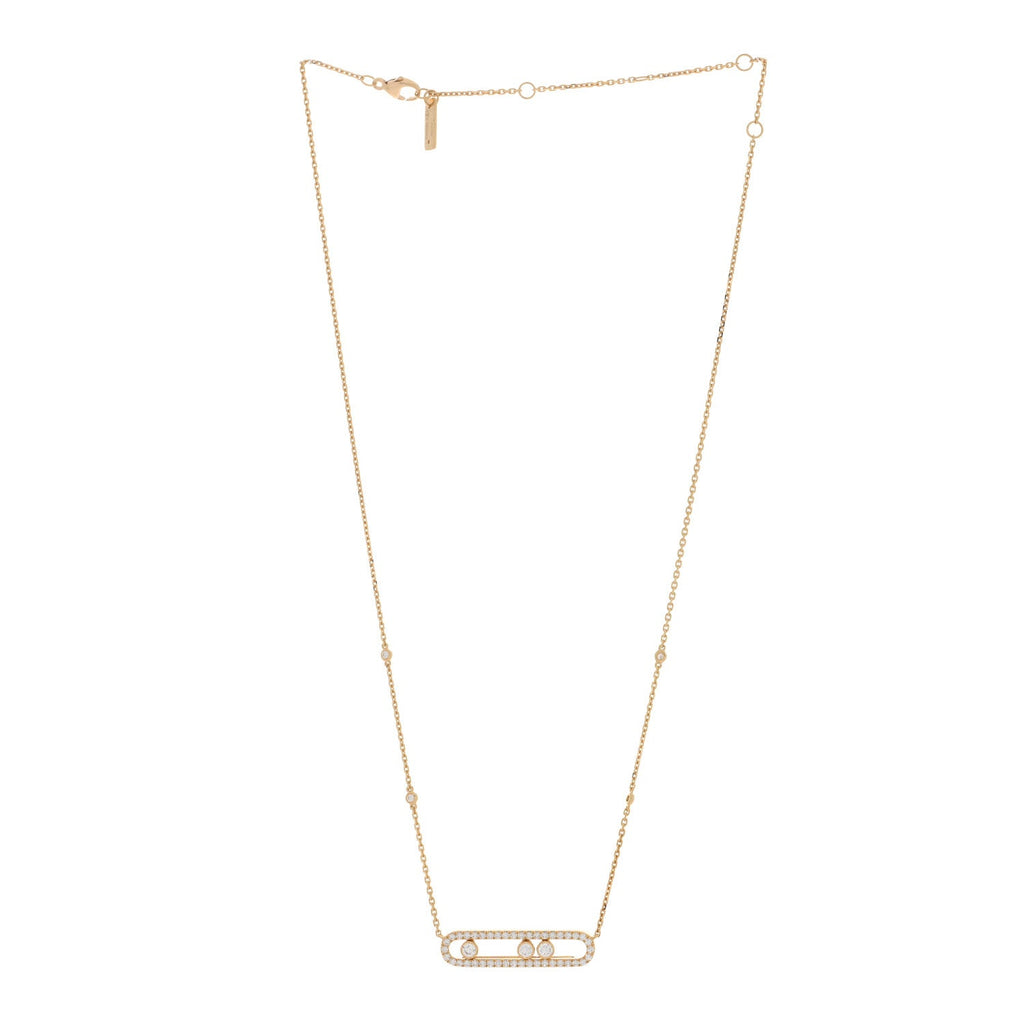 18K Yellow Gold Diamond Large Move Classic Pave Necklace