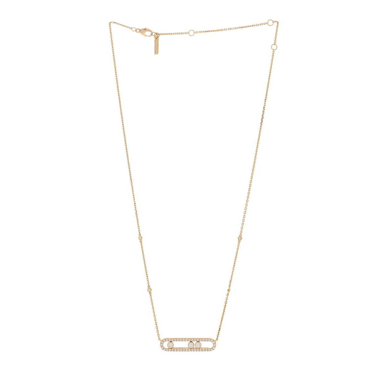 18K Yellow Gold Diamond Large Move Classic Pave Necklace