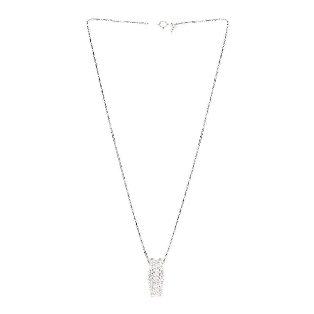 Platinum 18K White Gold Diamond 2.00ctw Pendant Necklace