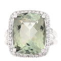 Sterling Silver Prasiolite Diamond Classic Chain Magic Ring 49 5
