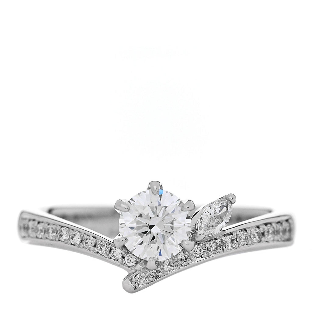Platinum Diamond .50ctw Round Marquise Cut Pave Ring  53 6.5