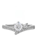Platinum Diamond .50ctw Round Marquise Cut Pave Ring  53 6.5