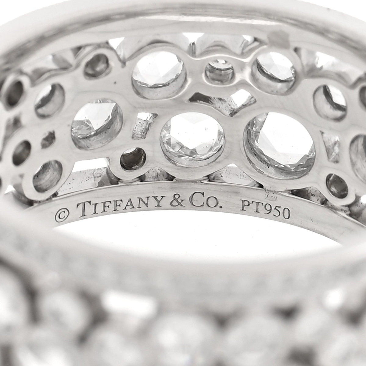 Platinum Diamond Cobblestone Band Ring 57 8