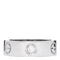 18K White Gold 3 Diamond 5.5mm LOVE Ring 49 5