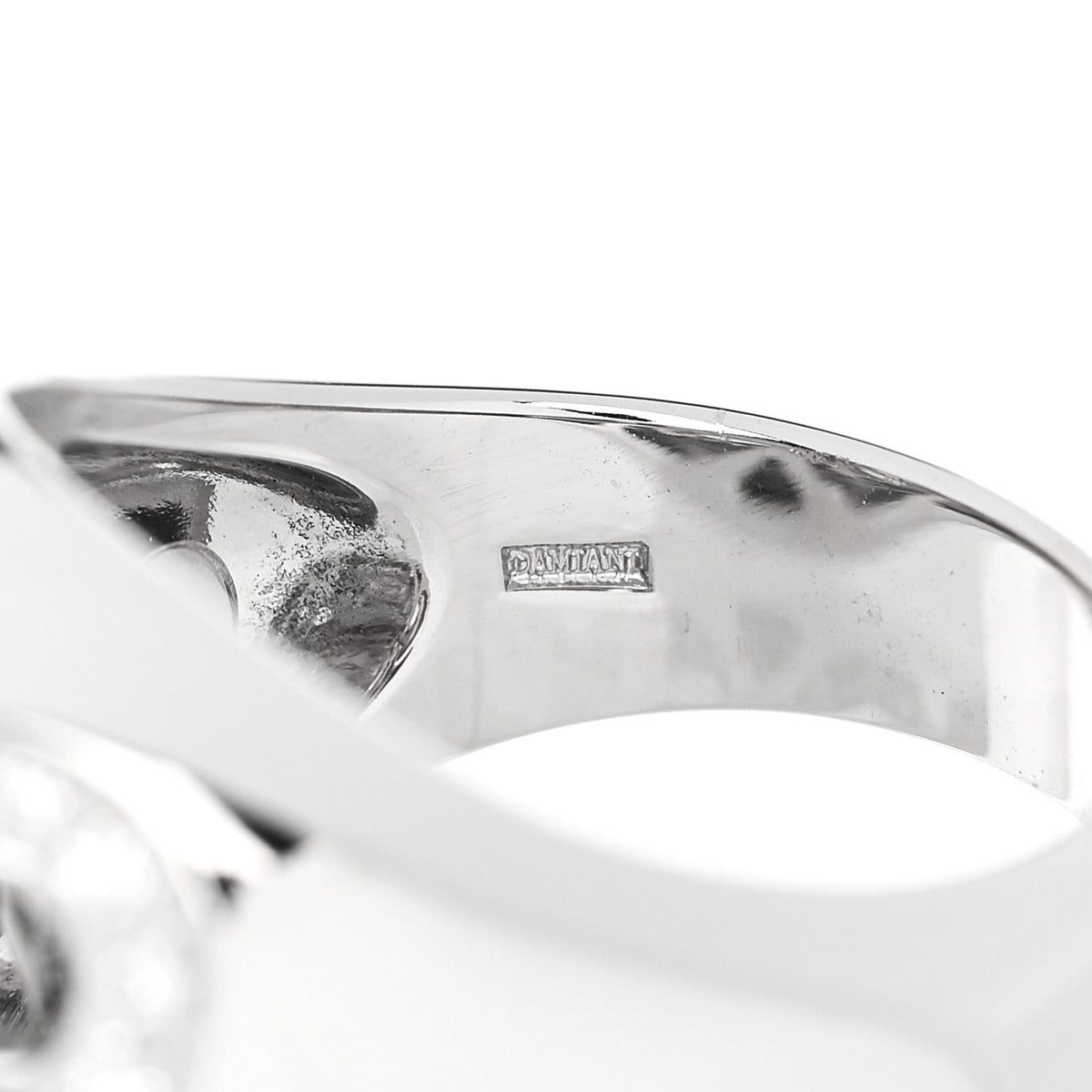 18K White Gold Diamond Infinity Dome Ring 55 7.25