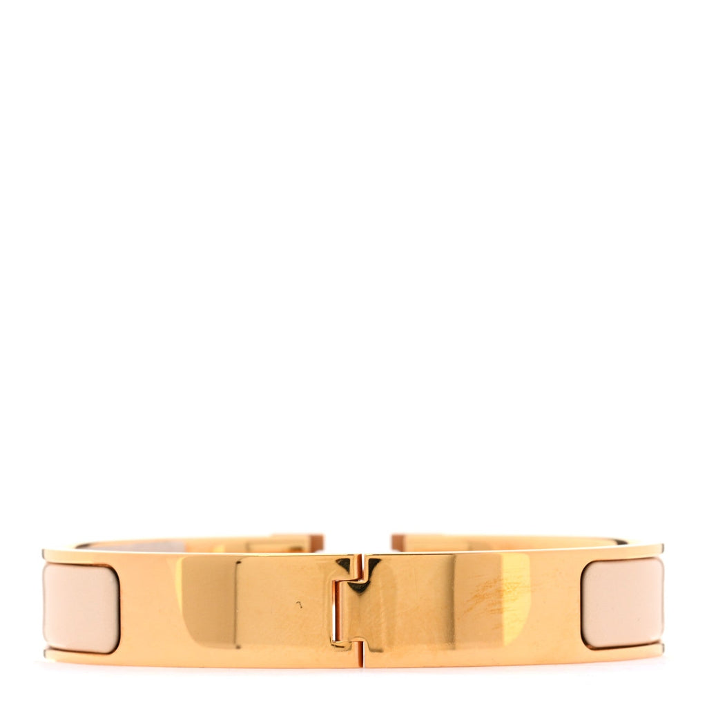 Enamel Narrow Clic Clac H Bracelet GM Creme