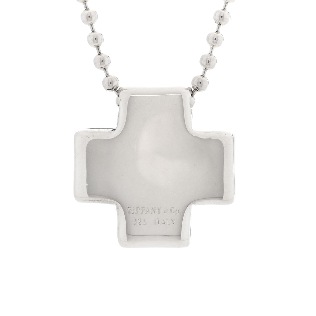 Sterling Silver Square Cross Pendant Necklace