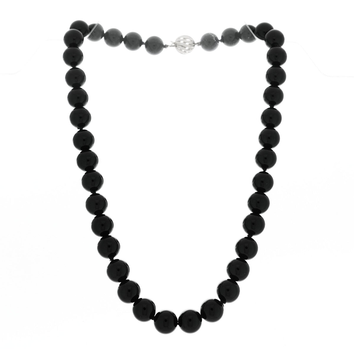 Sterling Silver Black Onyx 10mm Paloma Picasso Bead Necklace