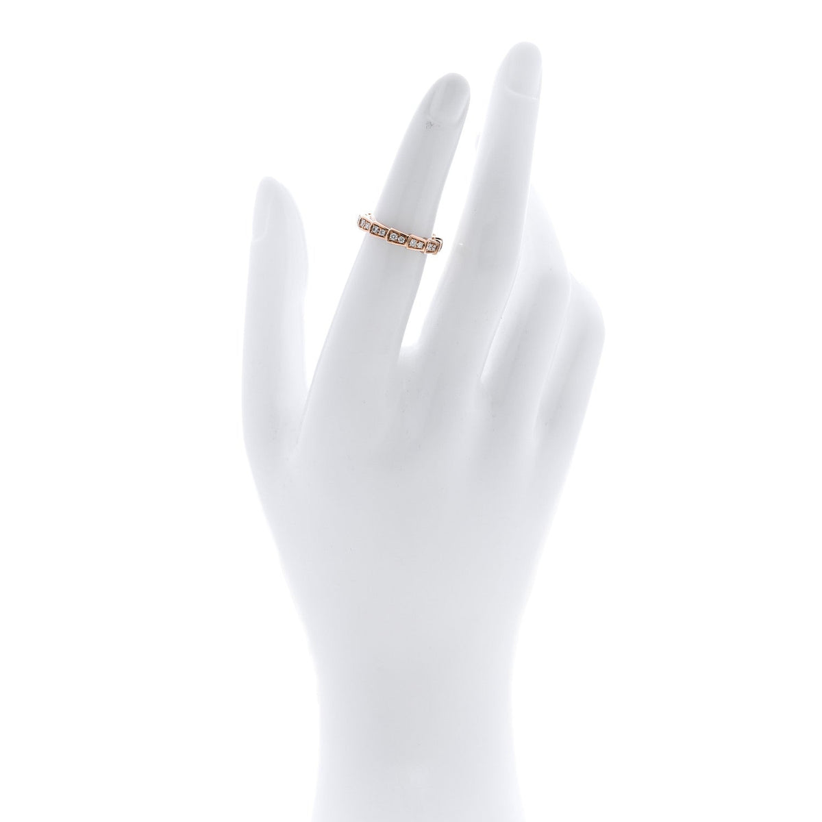 18K Rose Gold Diamond Serpenti Viper Band Ring  48 4.5