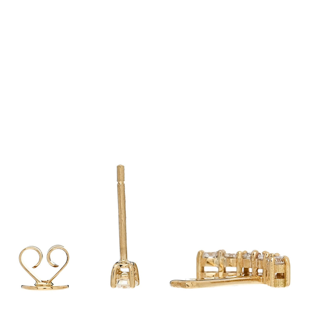 18K Yellow Gold Diamond Earring Jacket