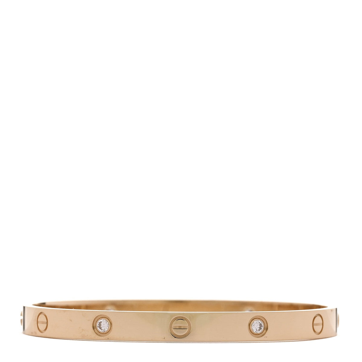 18K Yellow Gold 4 Diamond LOVE Bracelet 19