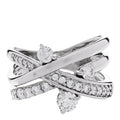 18K White Gold Diamond .64ctw Crossover Band Ring 53 6.25