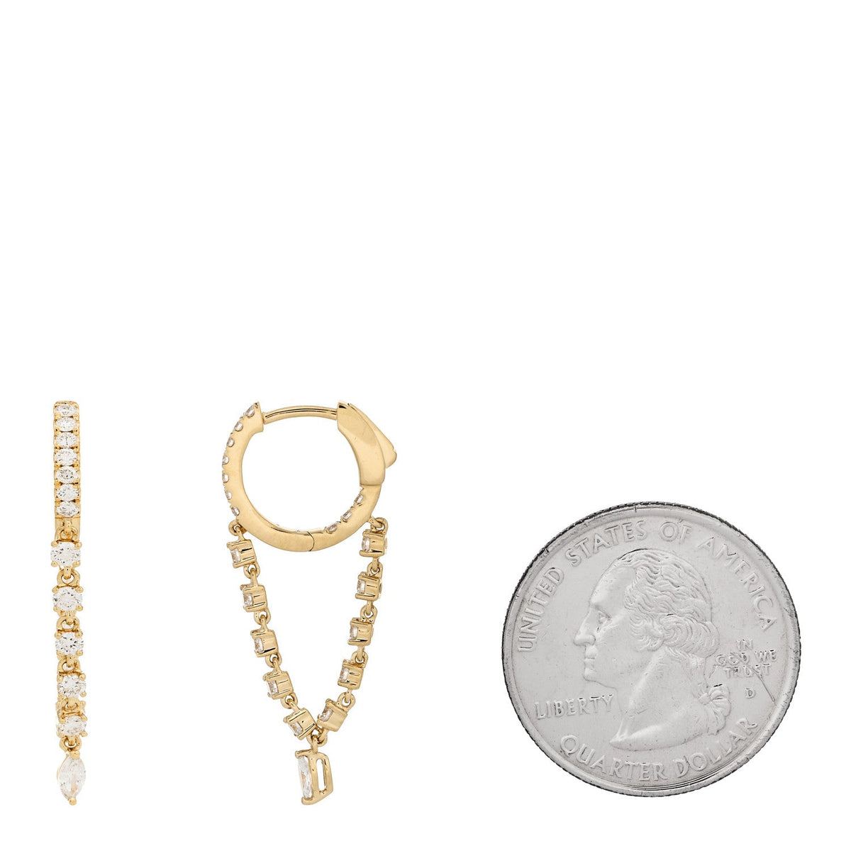 18K Yellow Gold Diamond Sienna Huggies Earrings