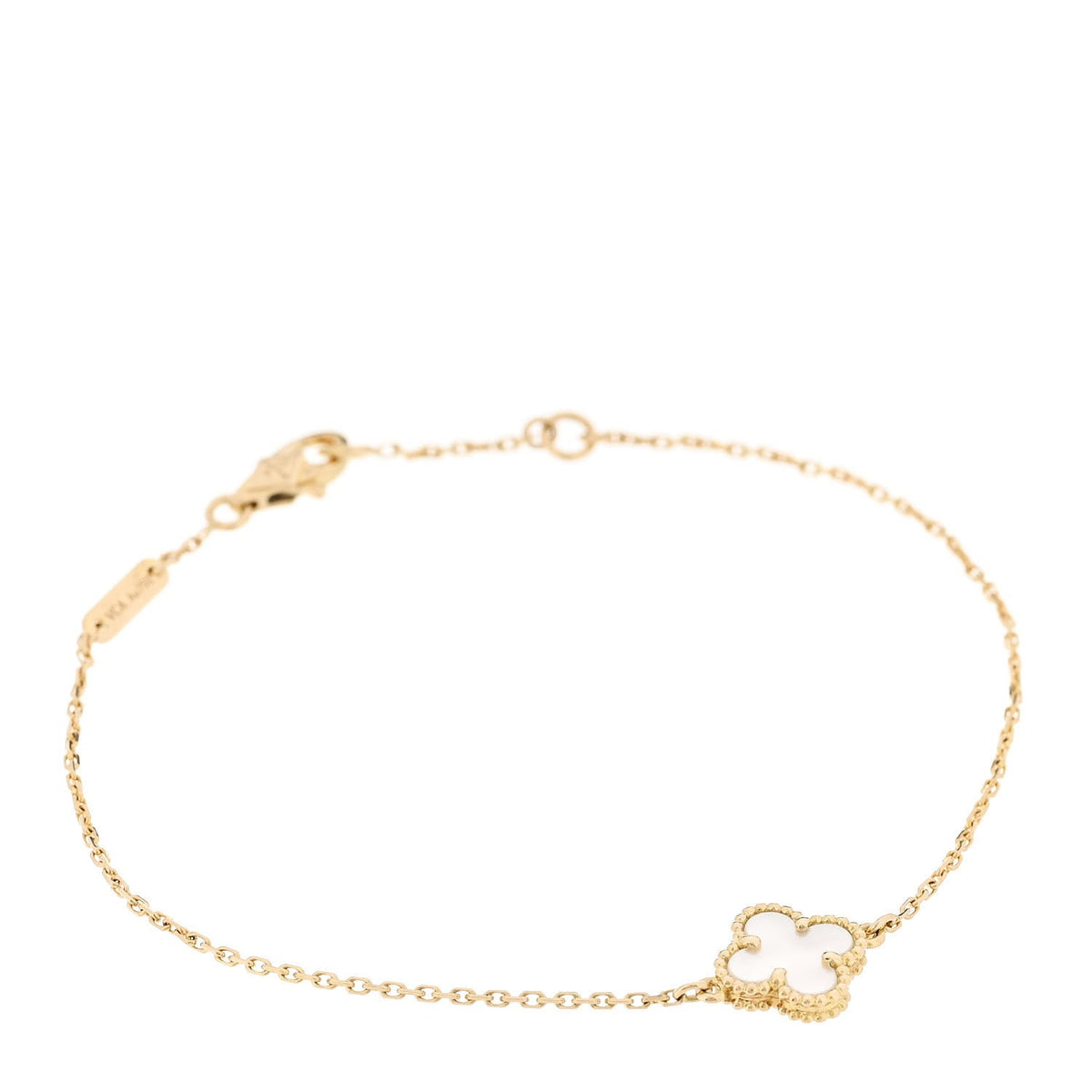 18K Yellow Gold Mother of Pearl Sweet Alhambra Bracelet