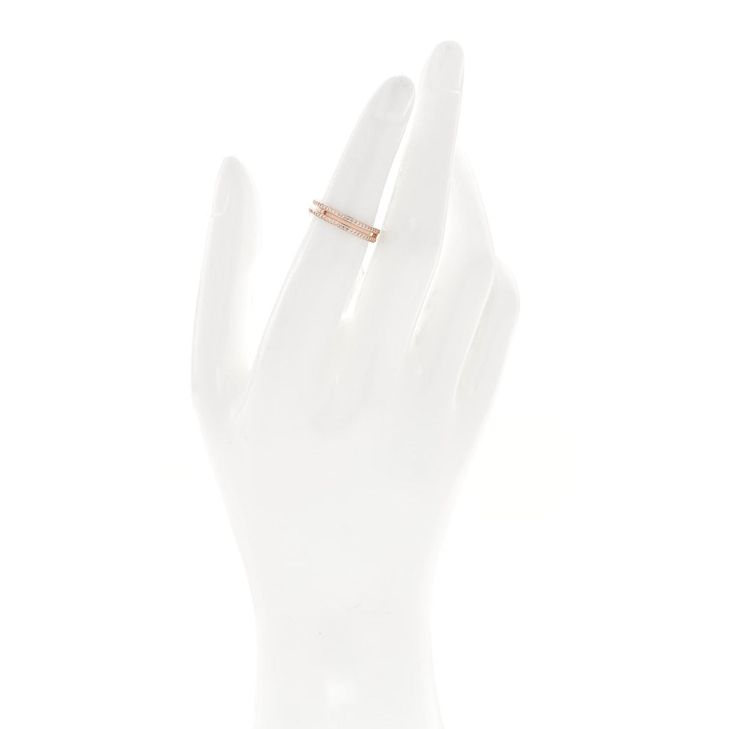 18K White Gold Diamond PM d'Ancre Enchainee Ring 54 7