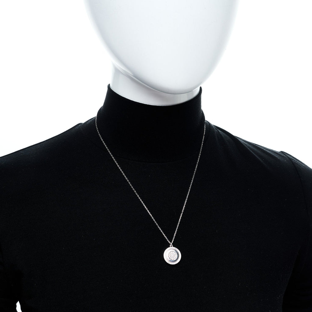 18K White Gold Diamond Orbital Pendant Necklace