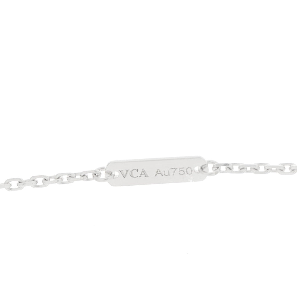18k White Gold Chalcedony Vintage Alhambra Pendant Necklace