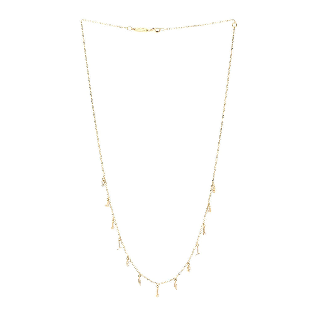 18K Yellow Gold Diamond Classic Drop Necklace