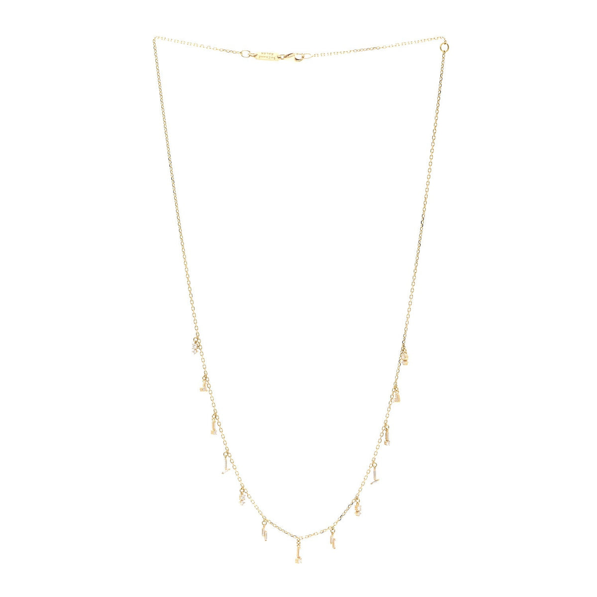 18K Yellow Gold Diamond Classic Drop Necklace