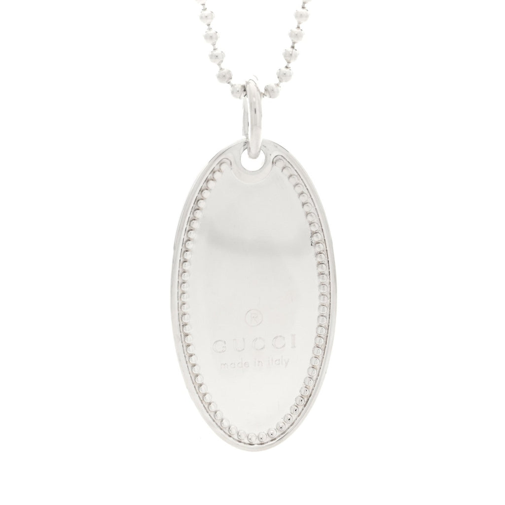 Sterling Silver Trademark Logo Oval Pendant Necklace