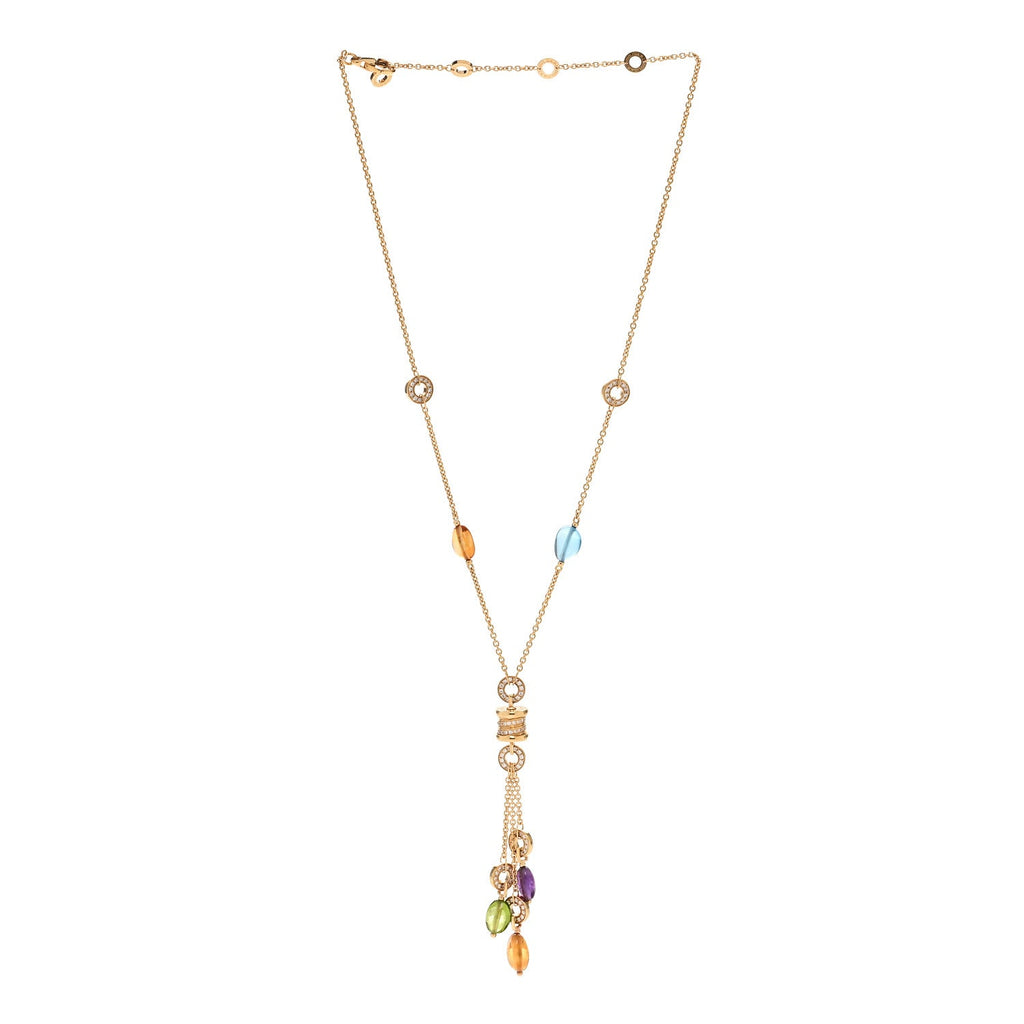 18K Yellow Gold Diamond Multi-Gemstone B.Zero Lavallier Necklace