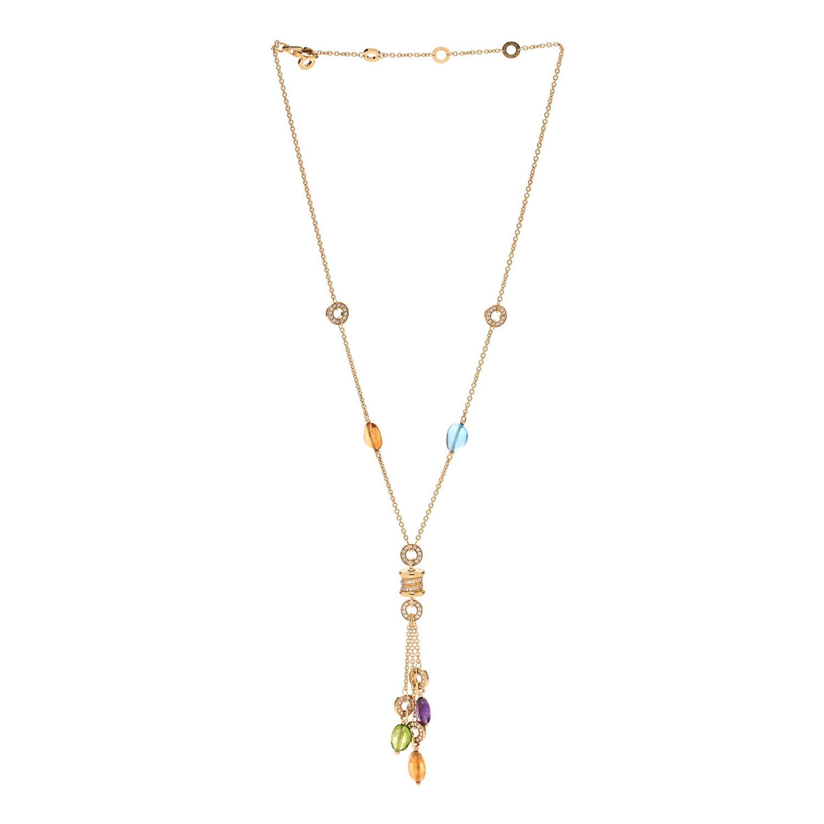18K Yellow Gold Diamond Multi-Gemstone B.Zero Lavallier Necklace