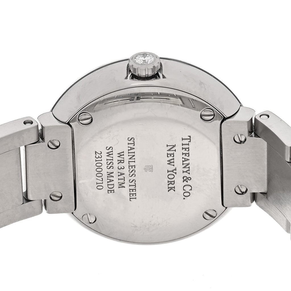 Stainless Steel Diamond Bezel 24mm Atlas 2-Hand Quartz Watch Silver