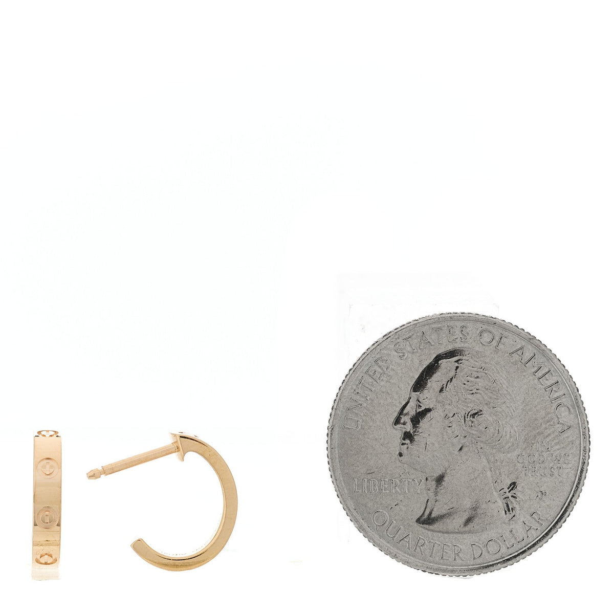 18K Pink Gold Small LOVE Hoop Earrings