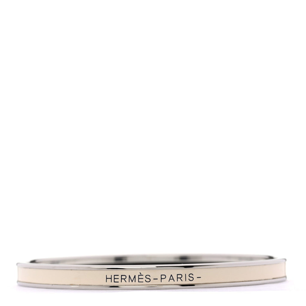Enamel Printed Extra Narrow Uni Bracelet 65 Creme
