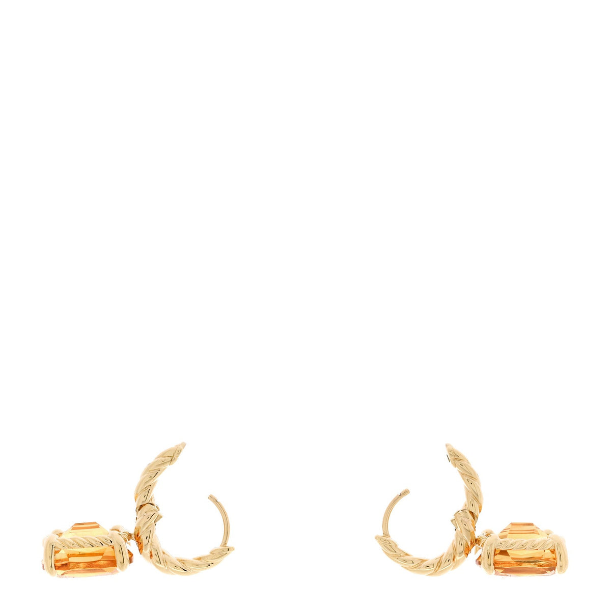 18K Yellow Gold Citrine 11mm Marbella Drop Earrings