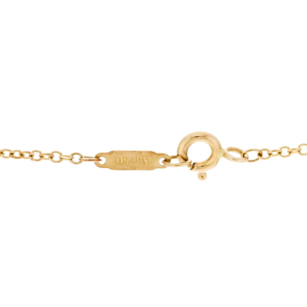18K Yellow Gold Diamond Crown Key Pendant Necklace