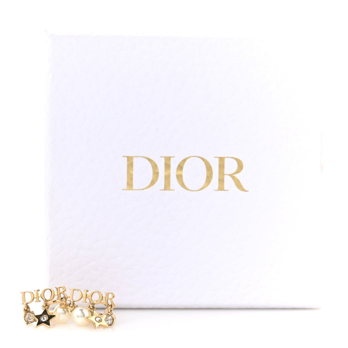 Pearl Crystal Dio(r)evolution Star Clip On Earrings Gold