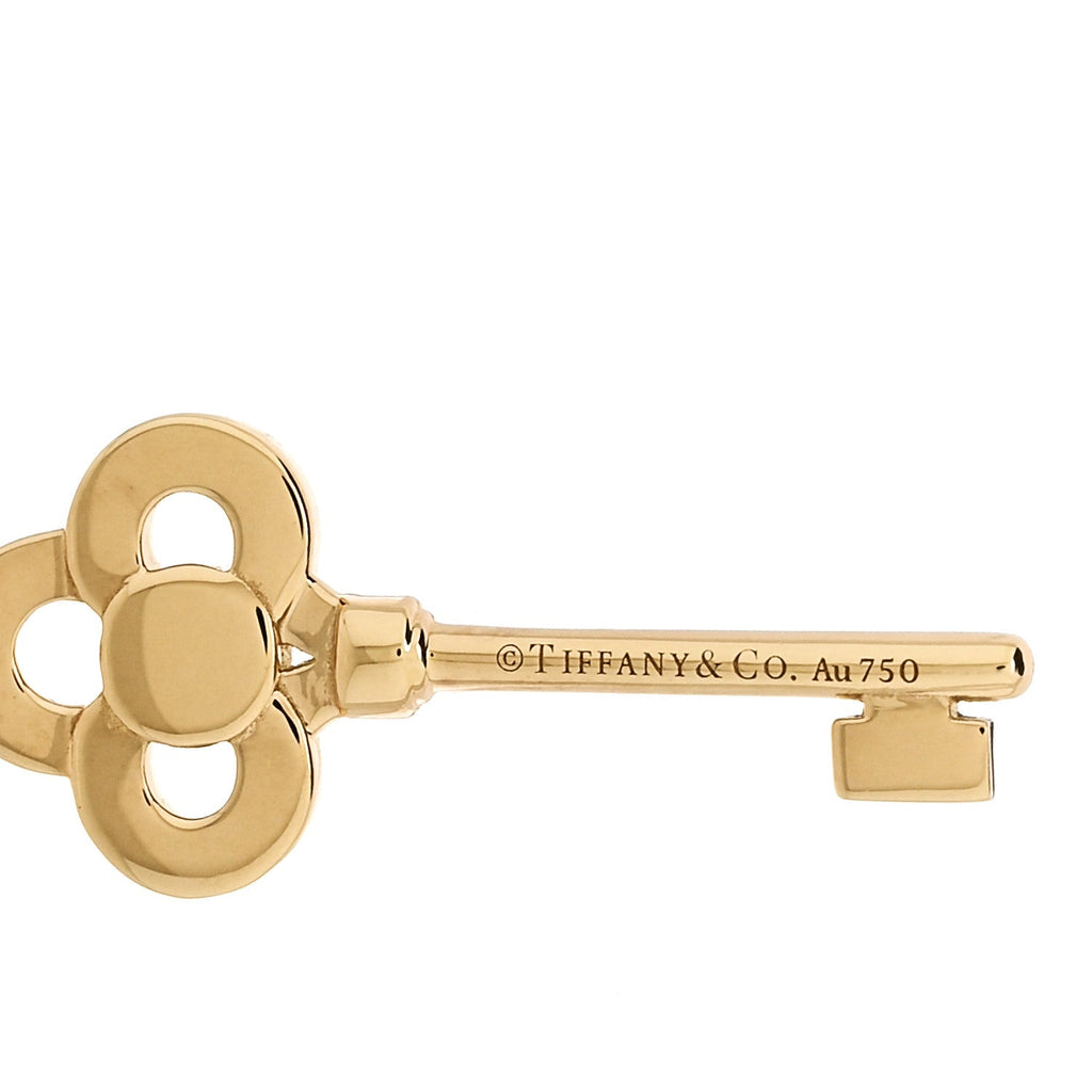 18K Yellow Gold Diamond Mini Crown Key Pendant