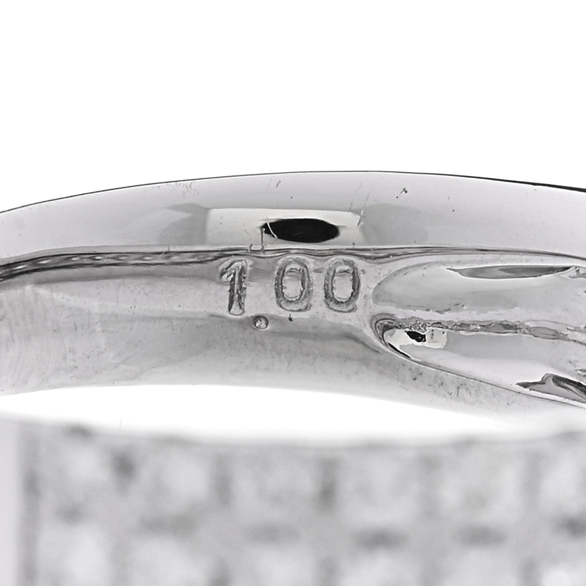 18K White Gold Diamond 1.00ctw Three Row Half Band Ring 54 7