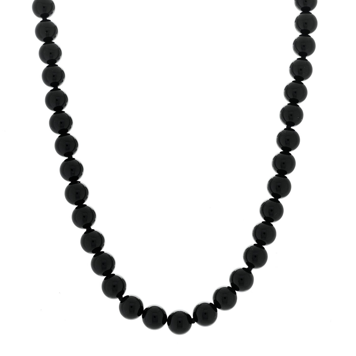 Sterling Silver Black Onyx Bead Toggle Necklace