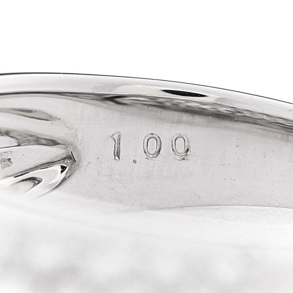 18K White Gold Diamond 1.00ctw Two Band Ring 51 5.75