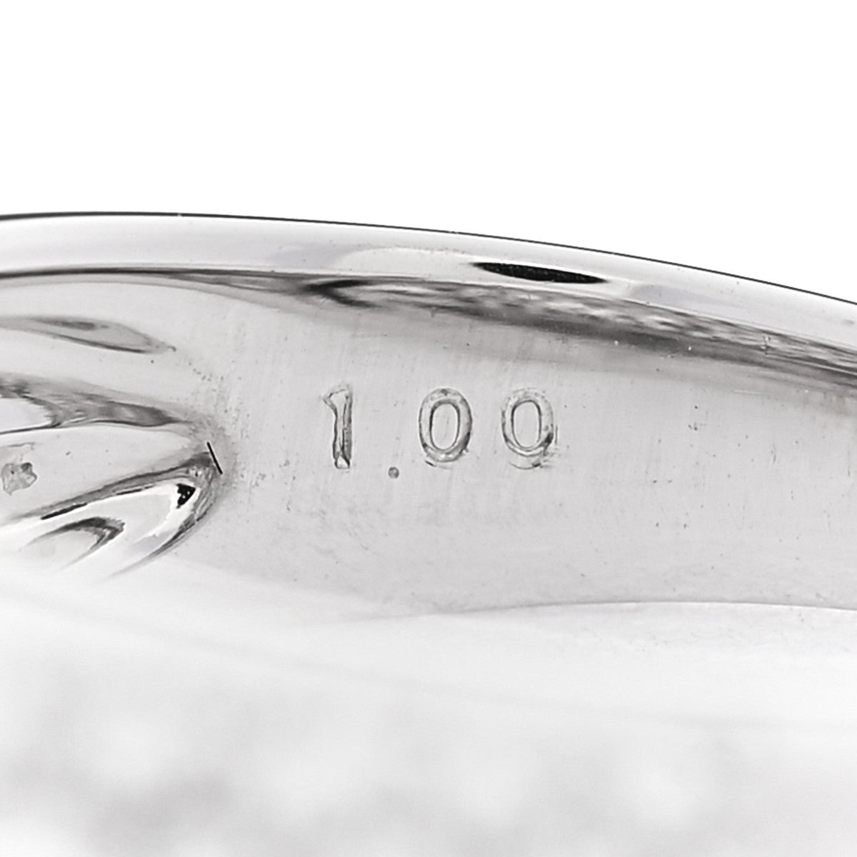 18K White Gold Diamond 1.00ctw Two Band Ring 51 5.75