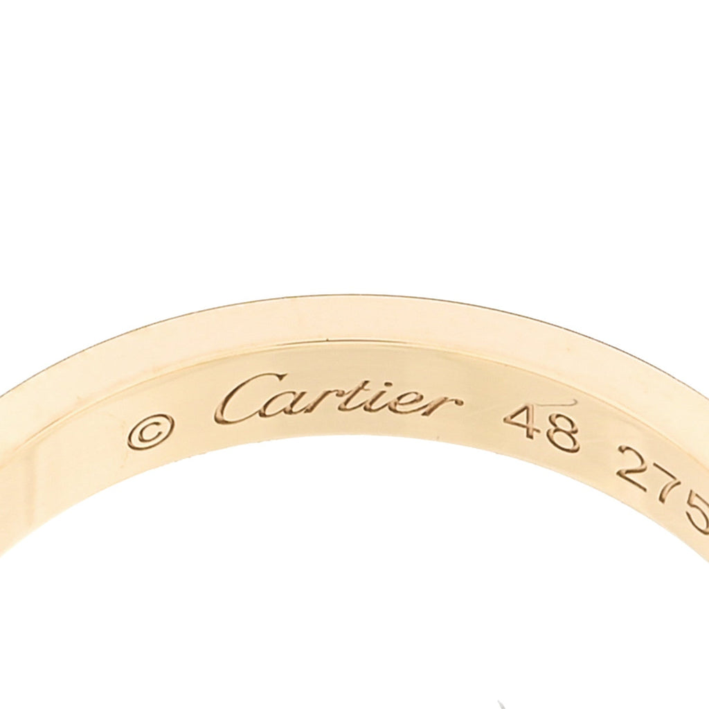 18K Yellow Gold Diamond 2.6mm LOVE Paved Band Ring 48 4.5