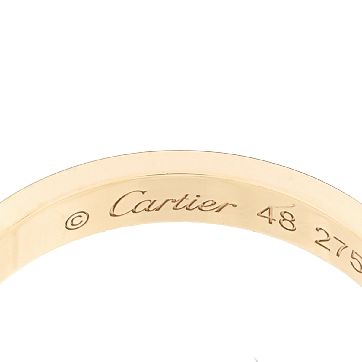 18K Yellow Gold Diamond 2.6mm LOVE Paved Band Ring 48 4.5