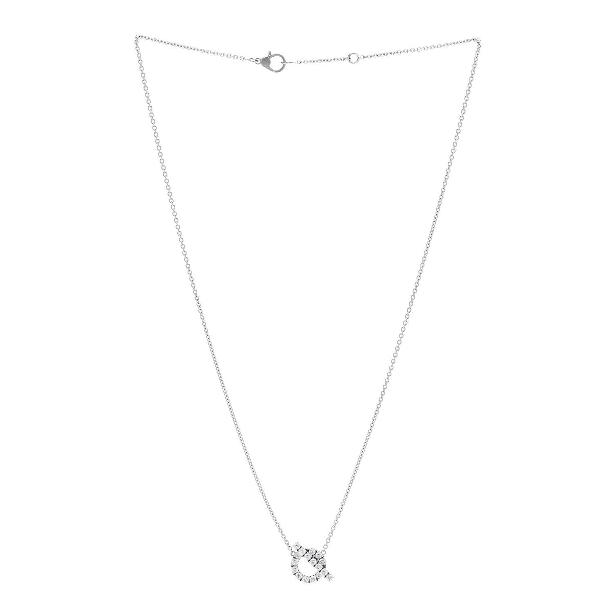 18K White Gold Diamond Finesse Pendant Necklace