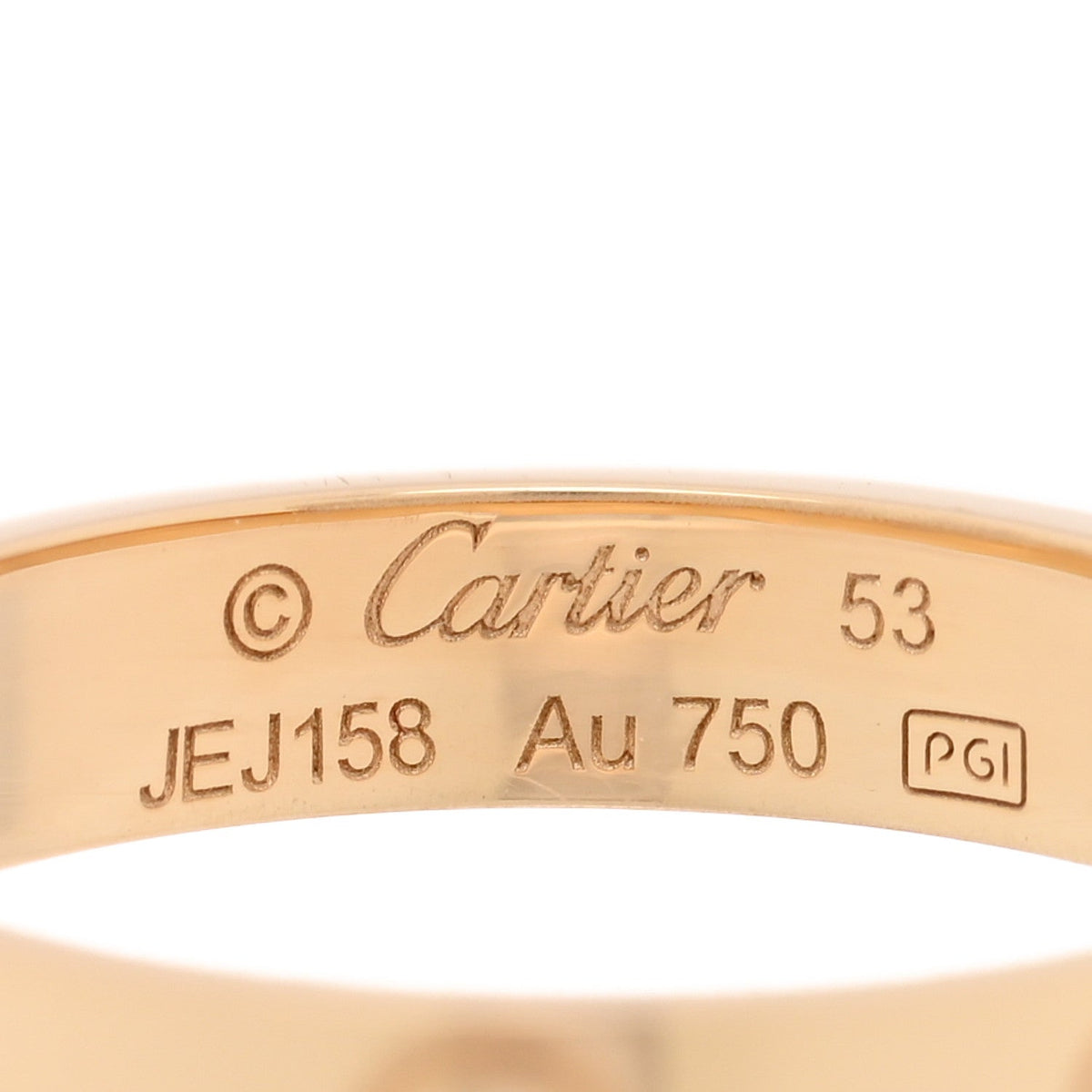 18K Yellow Gold 3.5mm LOVE Wedding Band Ring 53 6.5