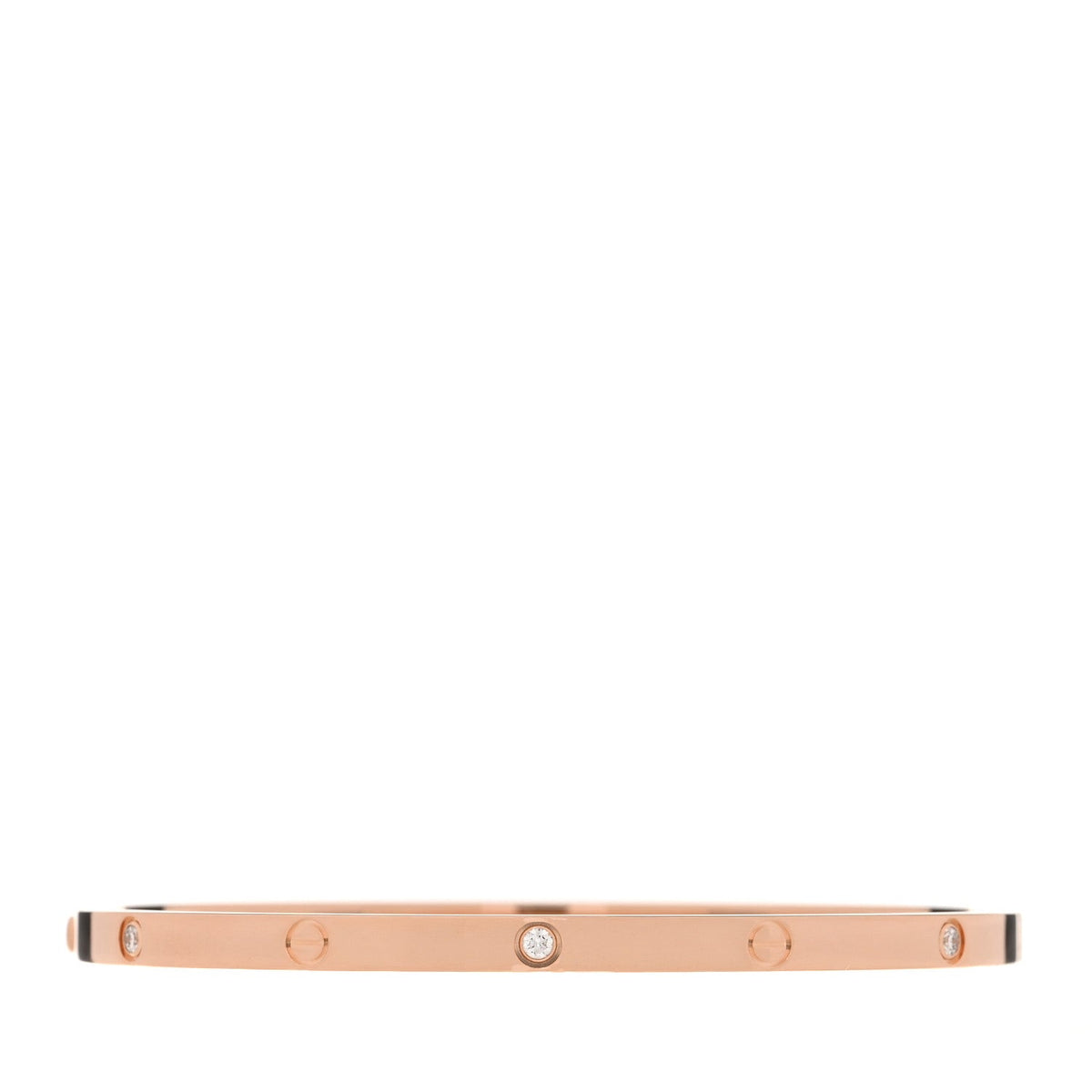 18K Pink Gold 6 Diamond Small LOVE Bracelet 17