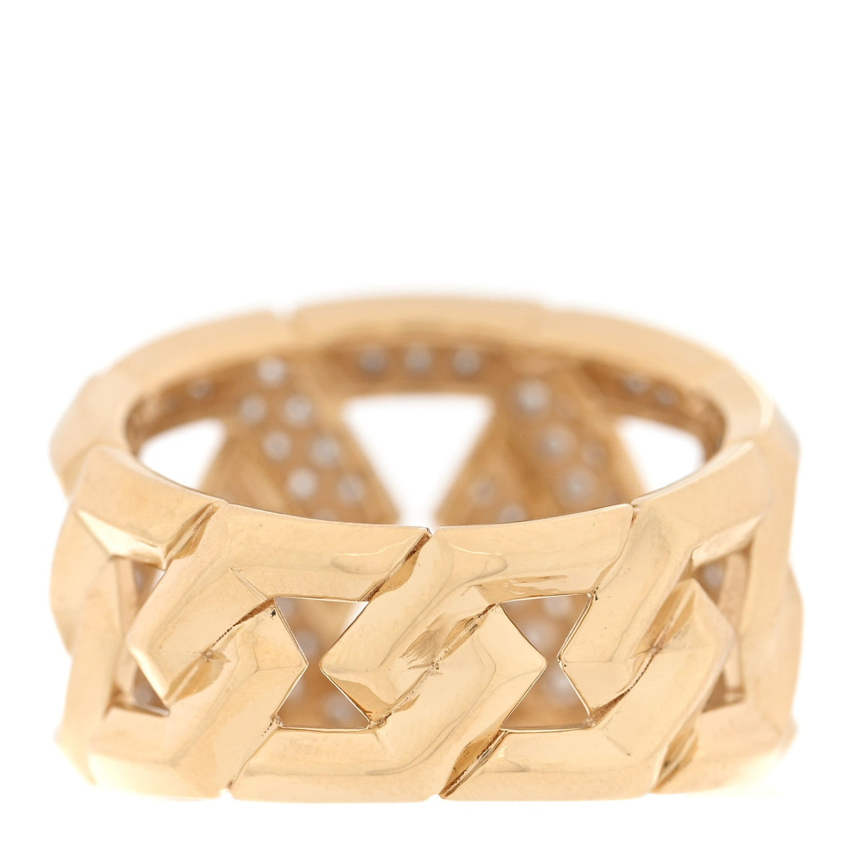 18K Yellow Gold Diamond 16mm Carlyle Ring 57 8