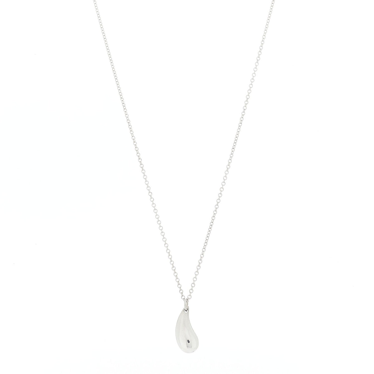 Sterling Silver 12mm Elsa Peretti Teardrop Pendant Necklace