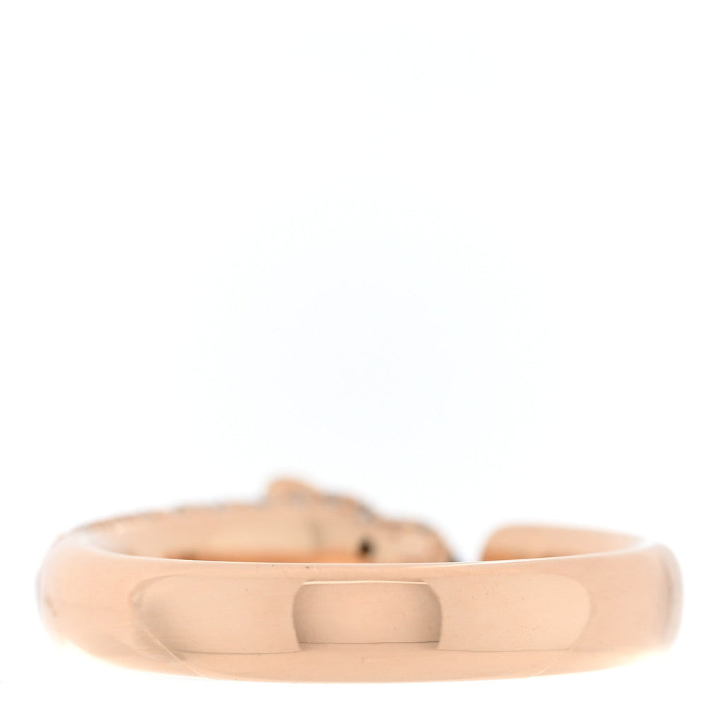18K Pink Gold Diamond Emerald Onyx Panthere De Cartier Ring 62 10
