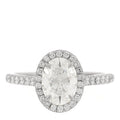 Platinum Diamond 1.06ct Soleste Oval Cut Halo Engagement Ring 46 3.75