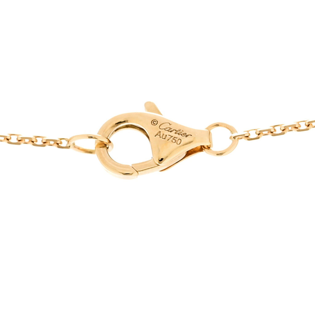 18K Yellow Gold Diamond Mother of Pearl XS Amulette de Cartier Pendant Necklace