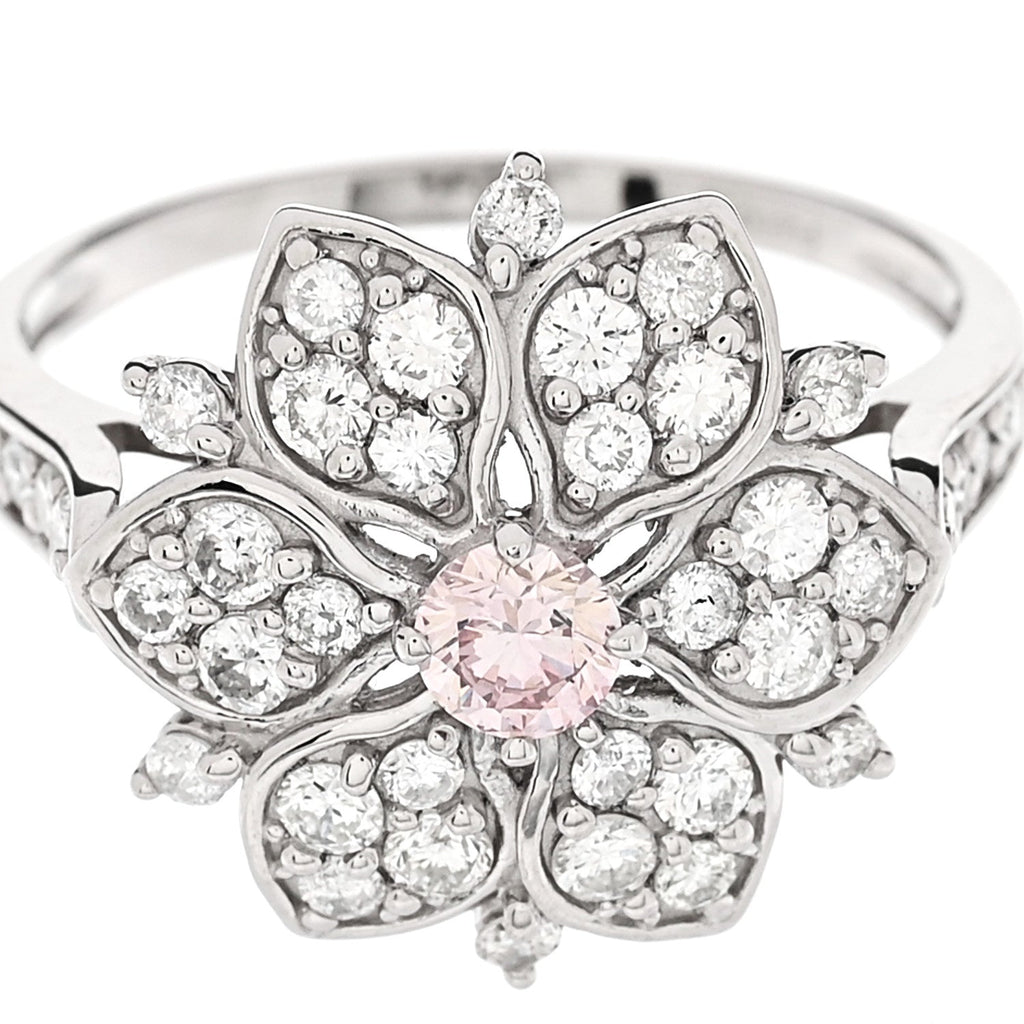 Platinum Diamond Pink Diamond .19ctw Flower Ring  53 6.25